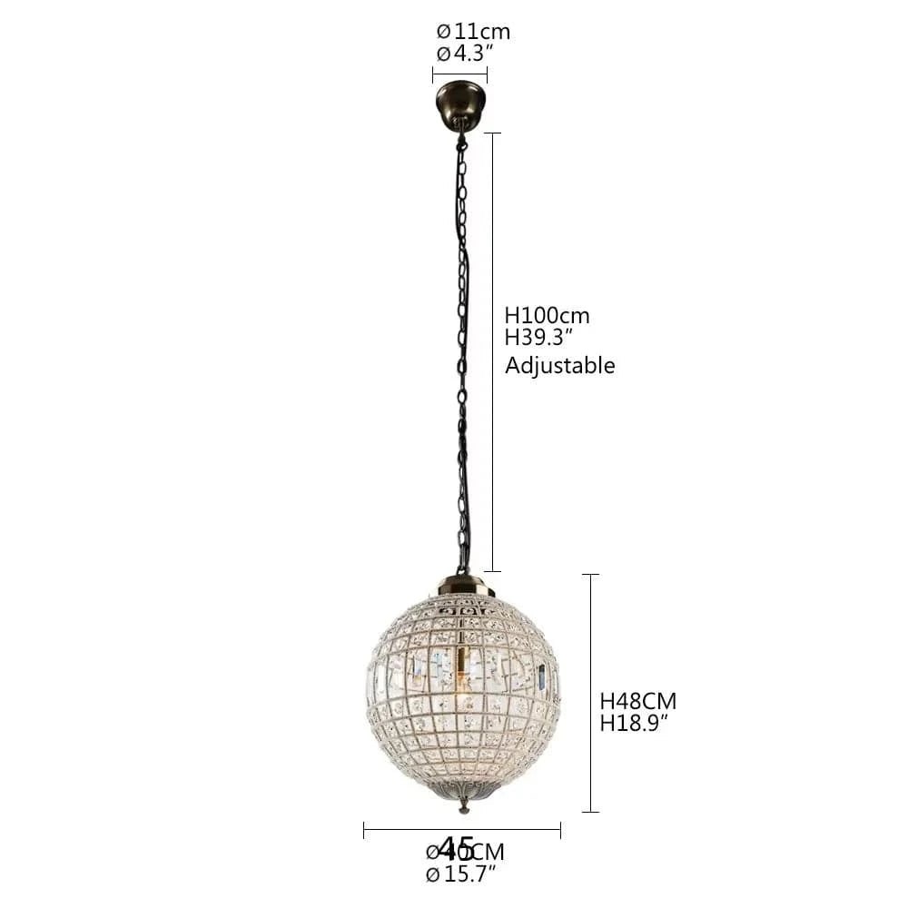 B-45CM Lustre baroque en cristal et fer forgé