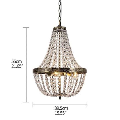 D Lustre baroque en cristal et fer forgé