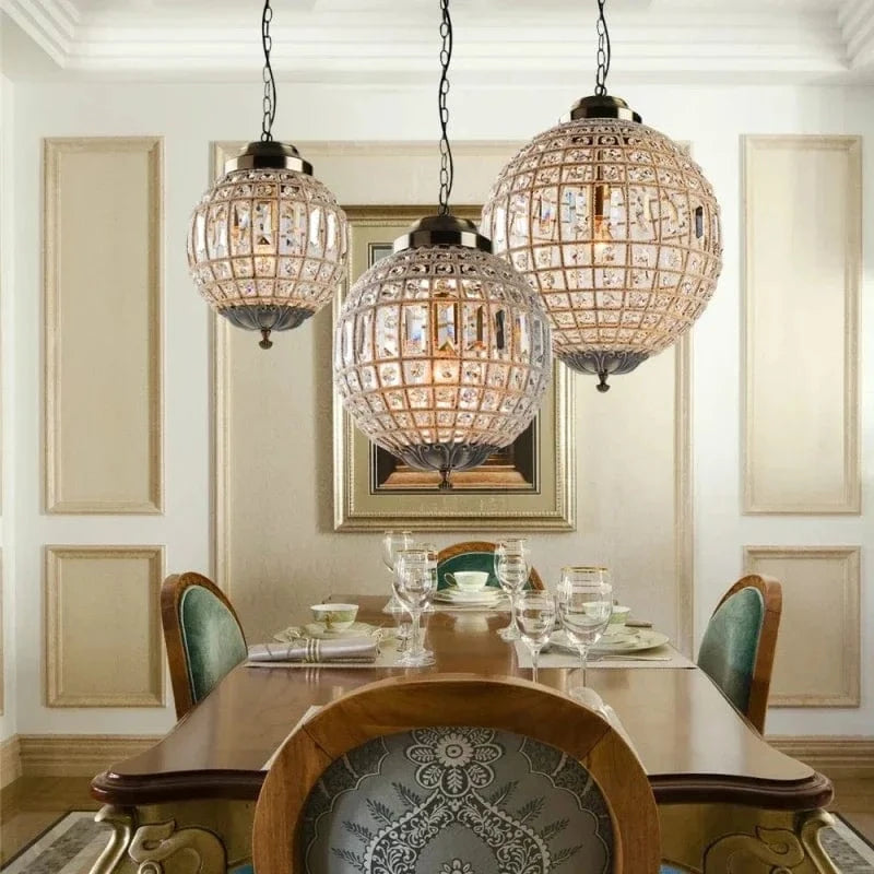 Lustre baroque en cristal et fer forgé
