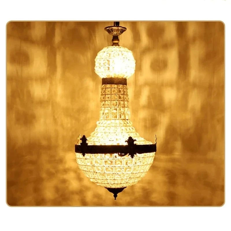 Lustre baroque en cristal et fer forgé