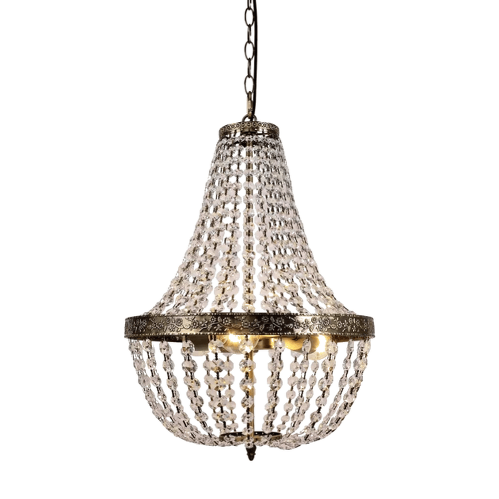 Lustre baroque en cristal et fer forgé