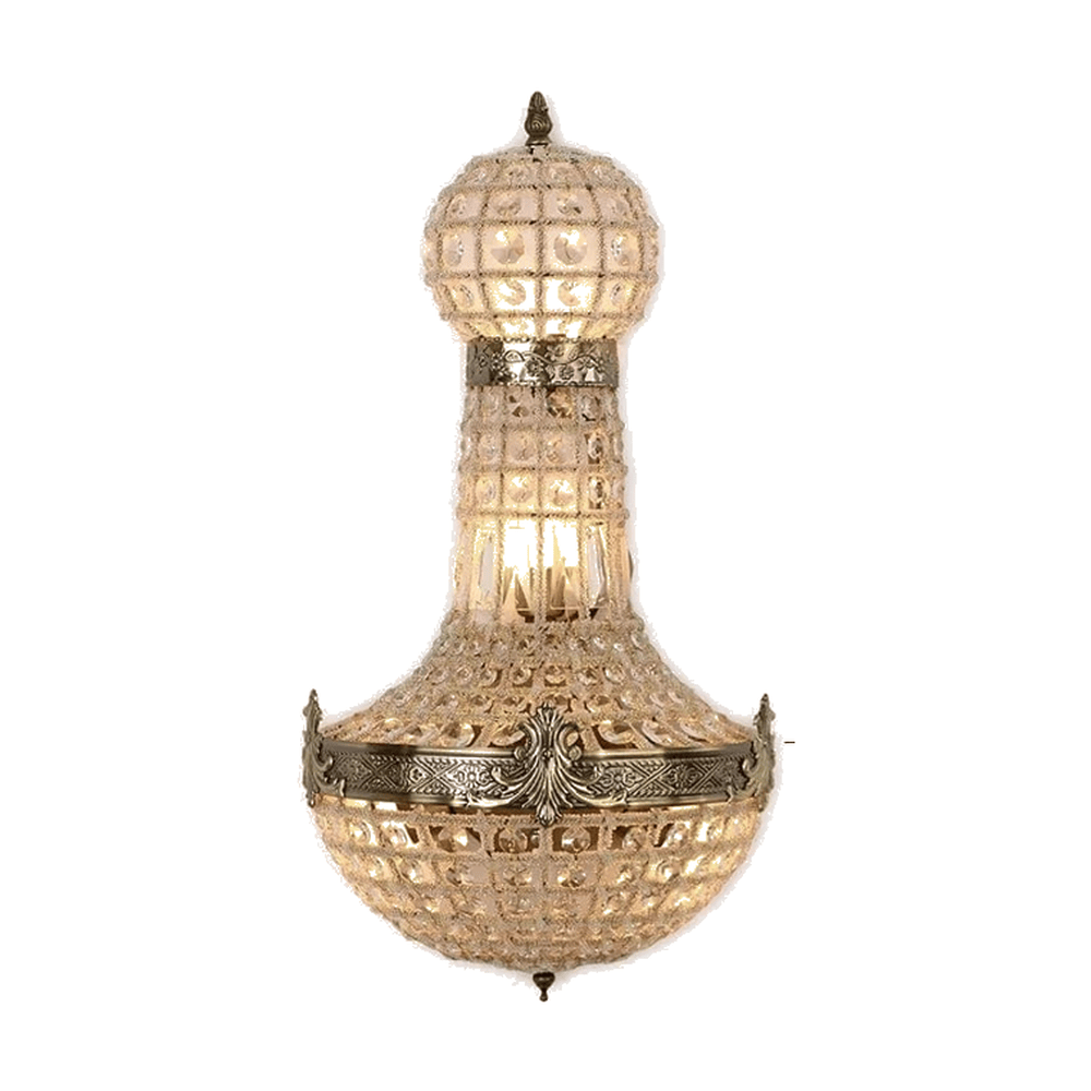 Lustre baroque en cristal et fer forgé