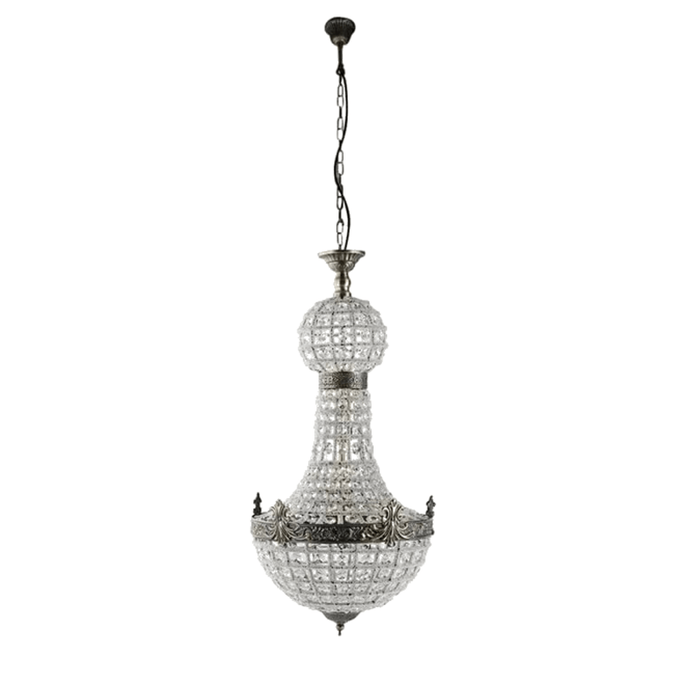 Lustre baroque en cristal et fer forgé