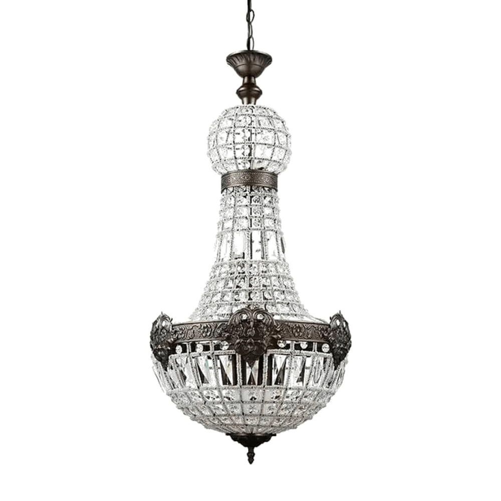 Lustre baroque en cristal et fer forgé