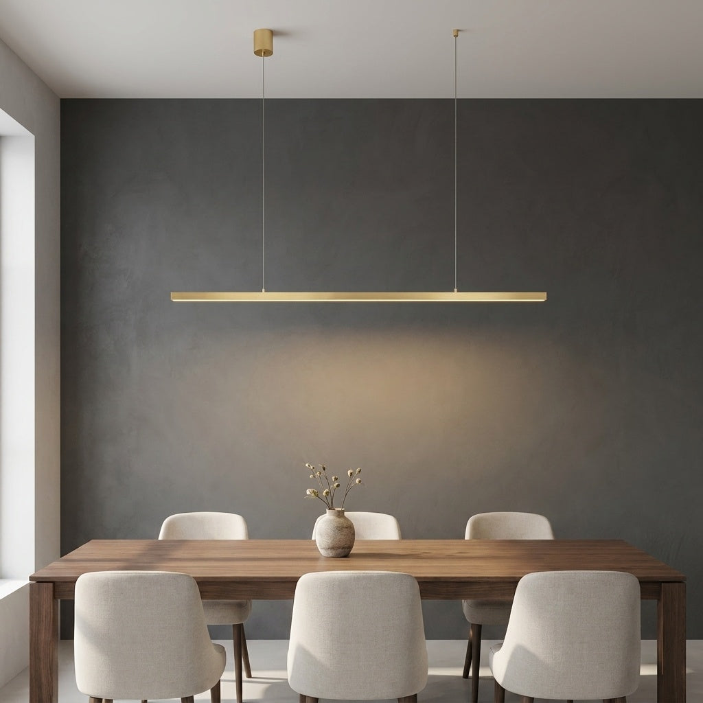 Lustre barre led doré 1-TÊTES LONGUEUR 115cm / LUMIÈRE NEUTRE 4000K