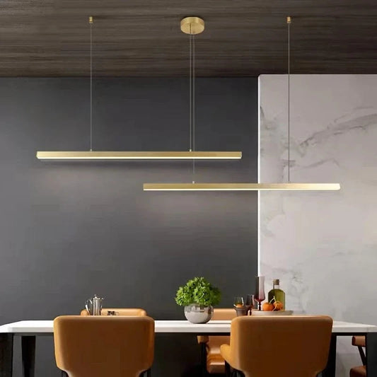 Lustre barre led doré