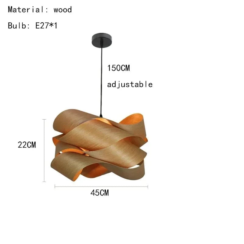 No Bulb / D45cm-Dark wood Lustre bois créateur designer