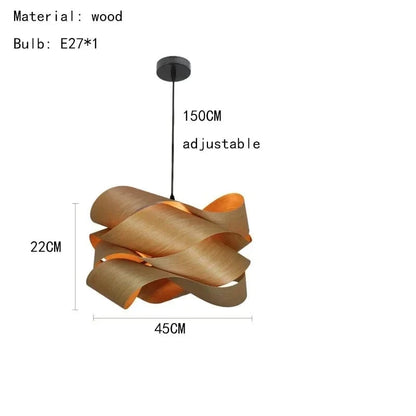 No Bulb / D45cm-Dark wood Lustre bois créateur designer