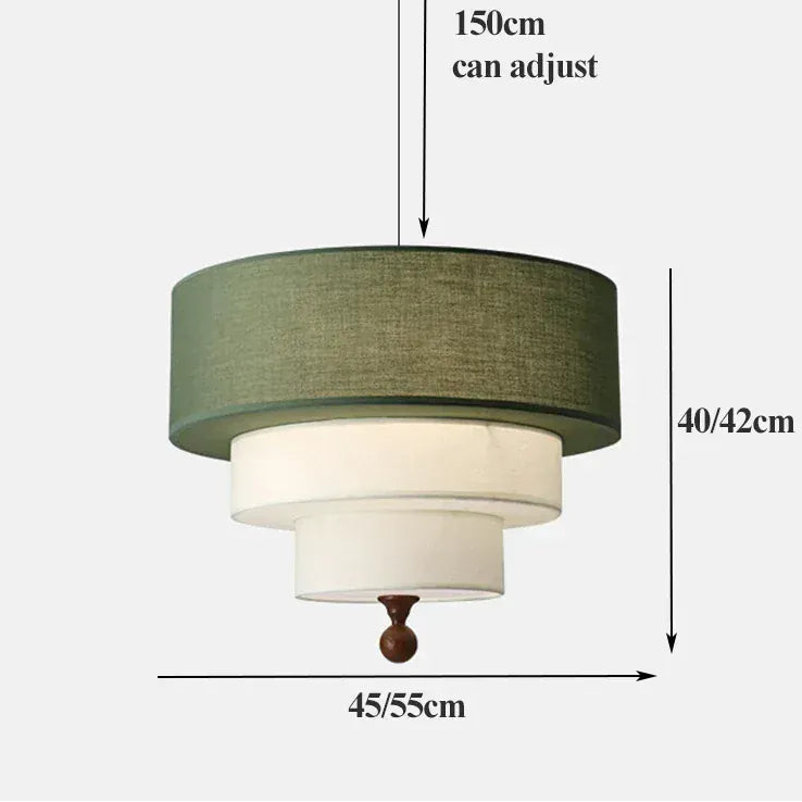 Lustre bois et tissu design japandi