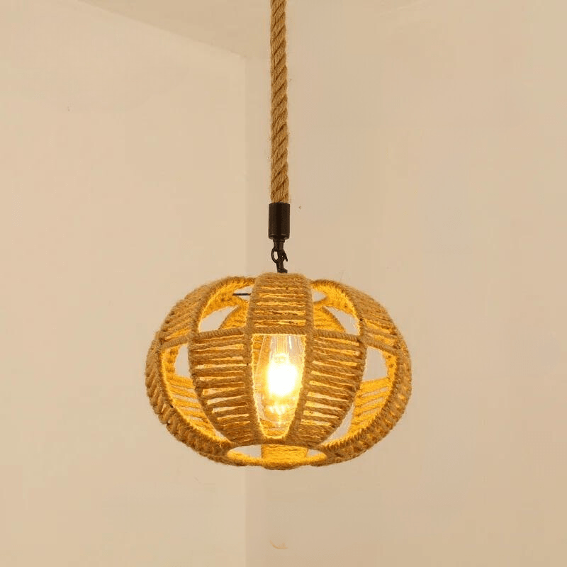 Lustre boule corde