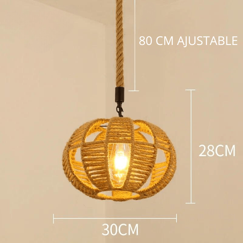 Lustre boule corde