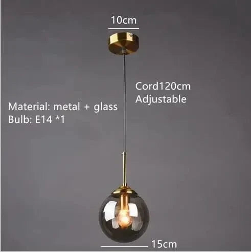 1 Ball-Gray / Cold White Lustre bulle design Postmoderne