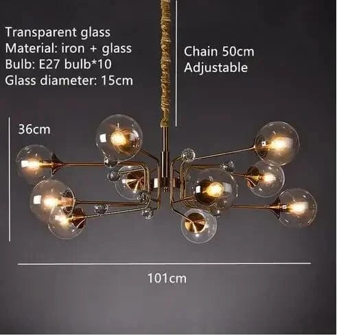 10 Balls-Clear / Cold White Lustre bulle design Postmoderne