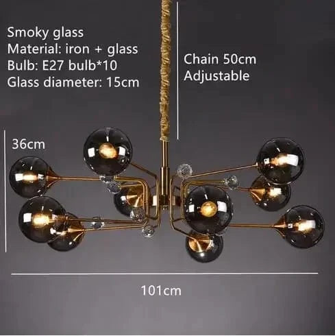 10 Balls-Gray / Warm White Lustre bulle design Postmoderne
