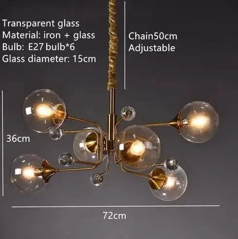 6 Balls-Clear / Cold White Lustre bulle design Postmoderne