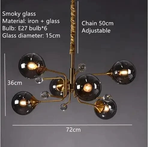 6 Balls-Gray / Cold White Lustre bulle design Postmoderne