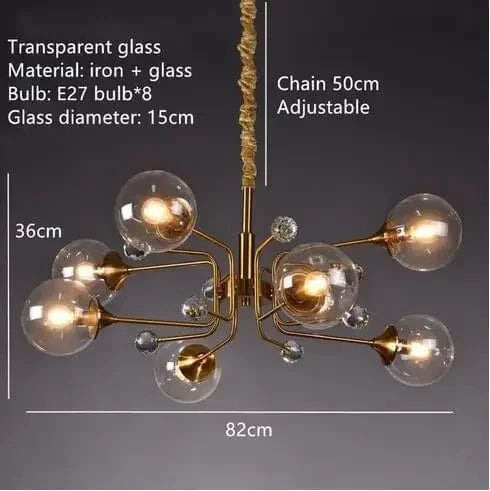 8 Balls-Clear / Cold White Lustre bulle design Postmoderne