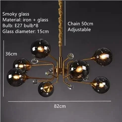 8 Balls-Gray / Warm White Lustre bulle design Postmoderne