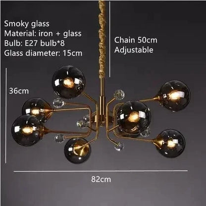 8 Balls-Gray / Warm White Lustre bulle design Postmoderne