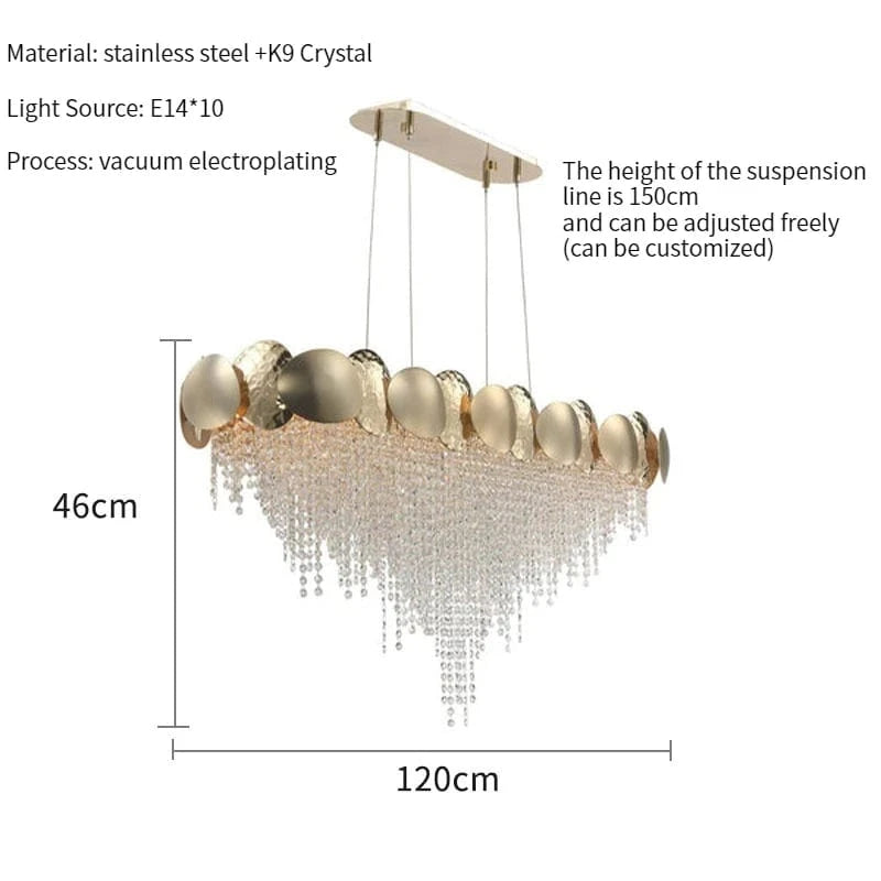 Long 120 CM A / TRICOLORE ( CONTRÔLE INTERRUPTEUR MURALE) Lustre cascade