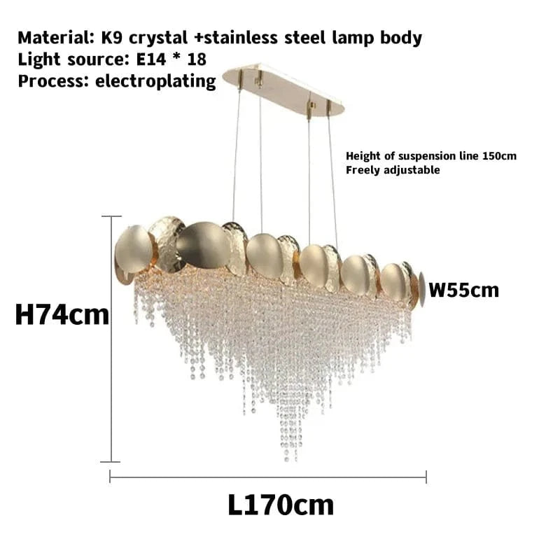 LONG 170 CM A / LUMIÈRE FROIDE 6000k Lustre cascade