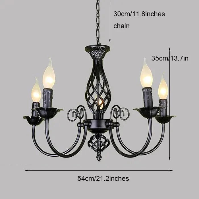 5light / without bulb Lustre chandelier style ancien fer forgé noir