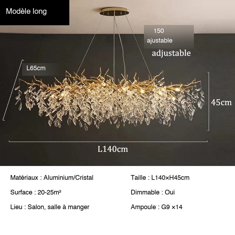 Modèle long — 140 cm Lustre chic salle à manger