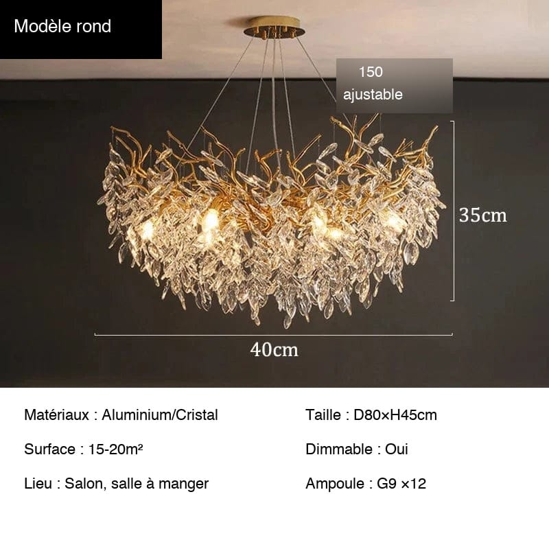Modèle rond — 80 cm Lustre chic salle à manger