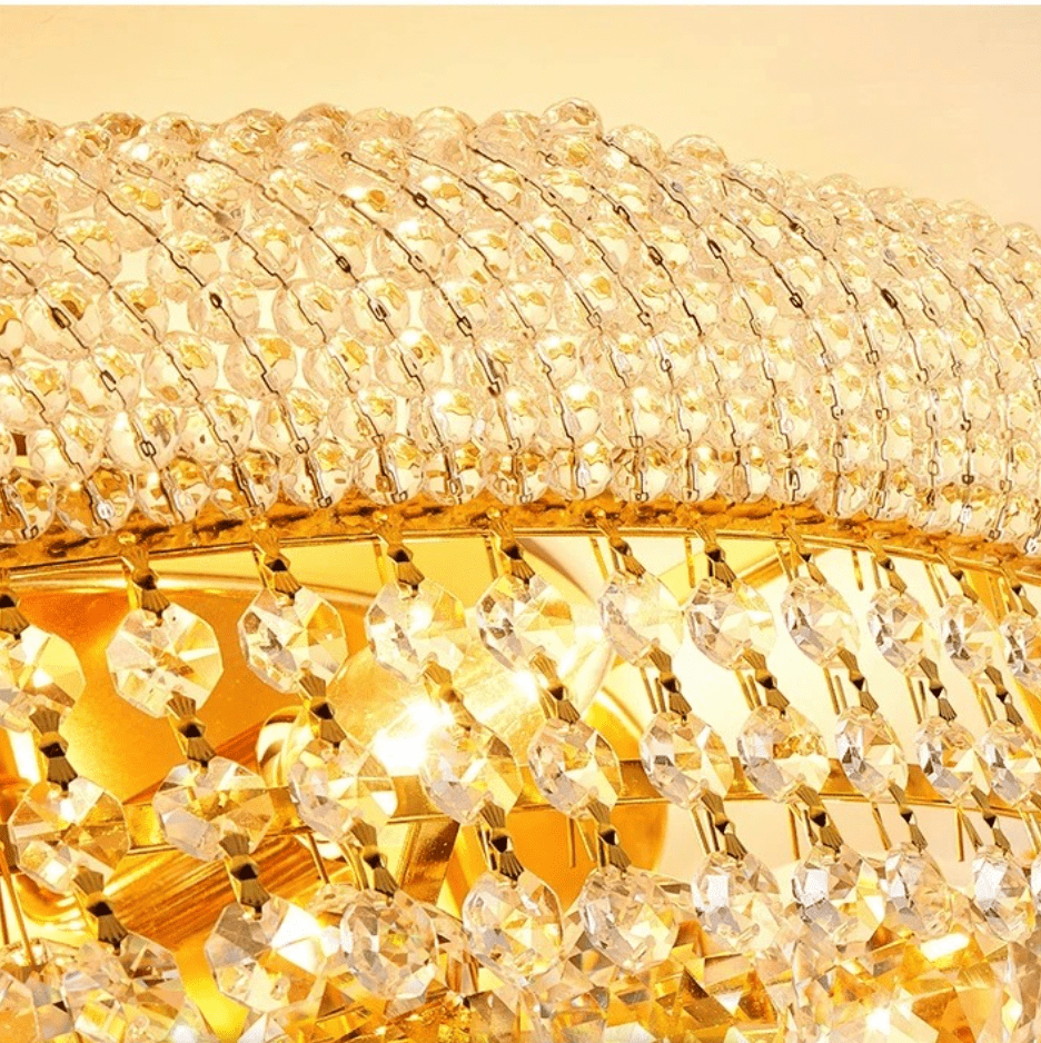 Lustre cristal doré