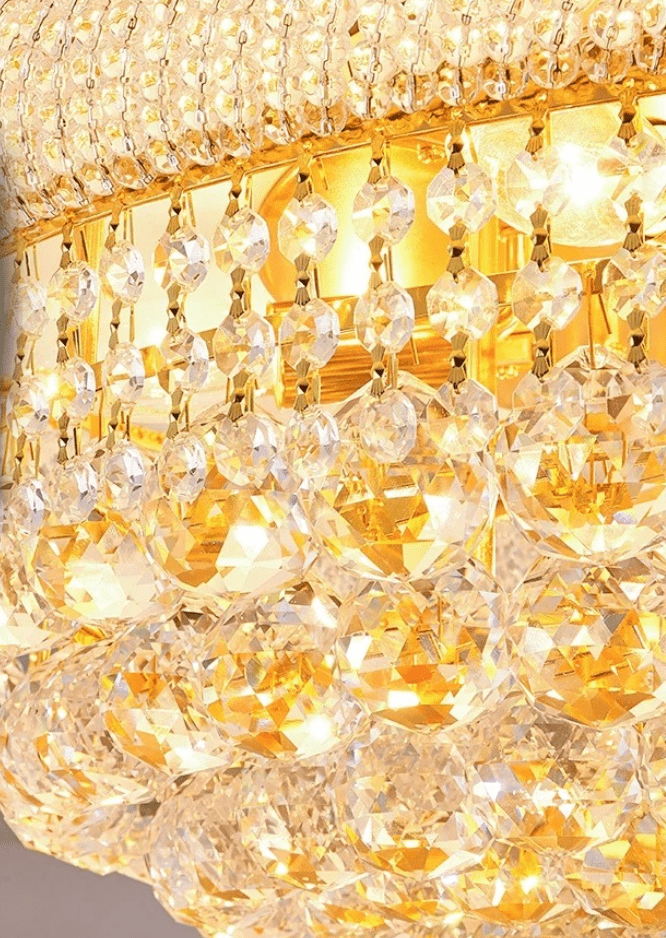 Lustre cristal doré