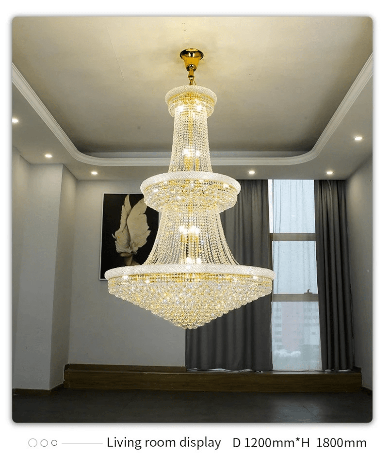 Lustre cristal doré