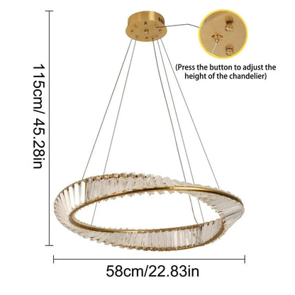 DIAMÈTRE 60CM / TRICOLORE CONTRÔLE INTERRUPTEUR ( CHAUD FROID NEUTRE ) Lustre crystal led Dimmable