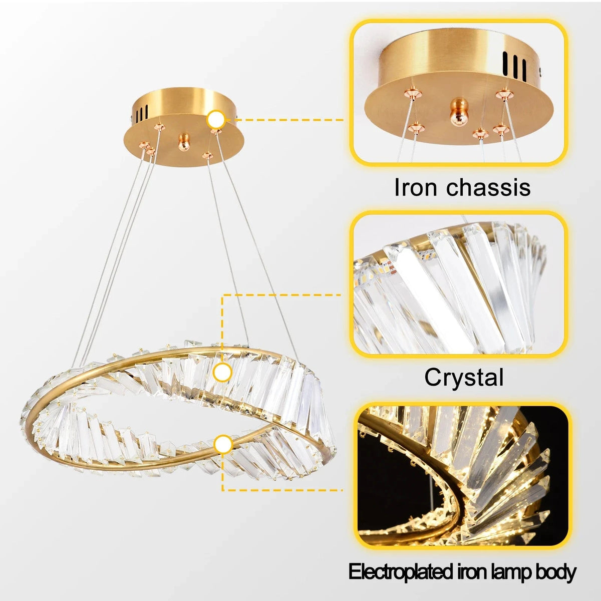 Lustre crystal led Dimmable