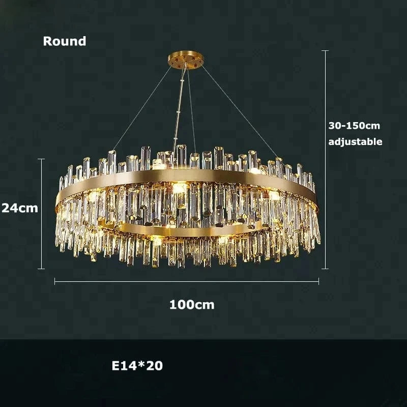 100 CM / LUMIÈRE TRICOLORE ( CONTRÔLE INTERRUPTEUR ) Lustre design luxe