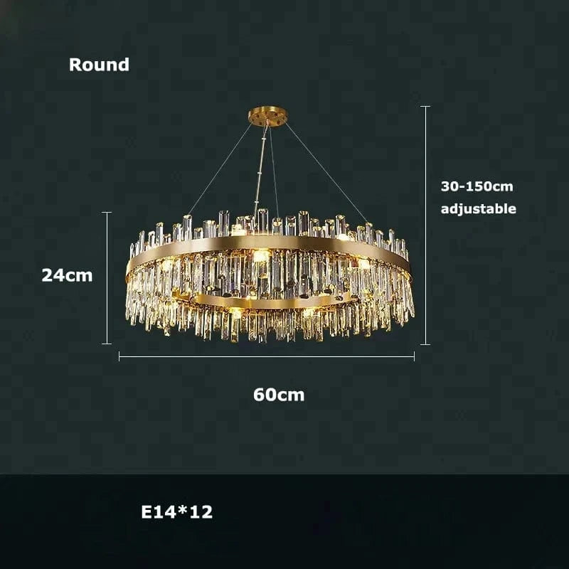 60 CM / LUMIÈRE CHAUDE Lustre design luxe