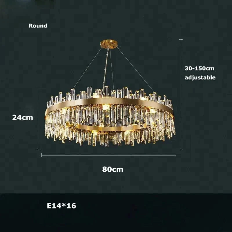 80 CM / LUMIÈRE TRICOLORE ( CONTRÔLE INTERRUPTEUR ) Lustre design luxe