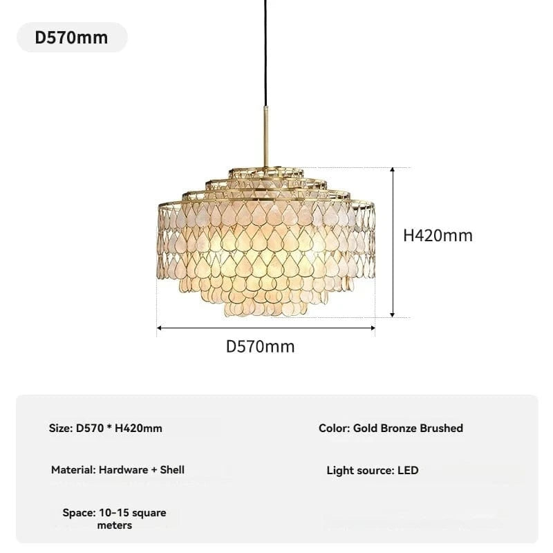 D570MM H42MM / 3colors changeable Lustre doré coquillage