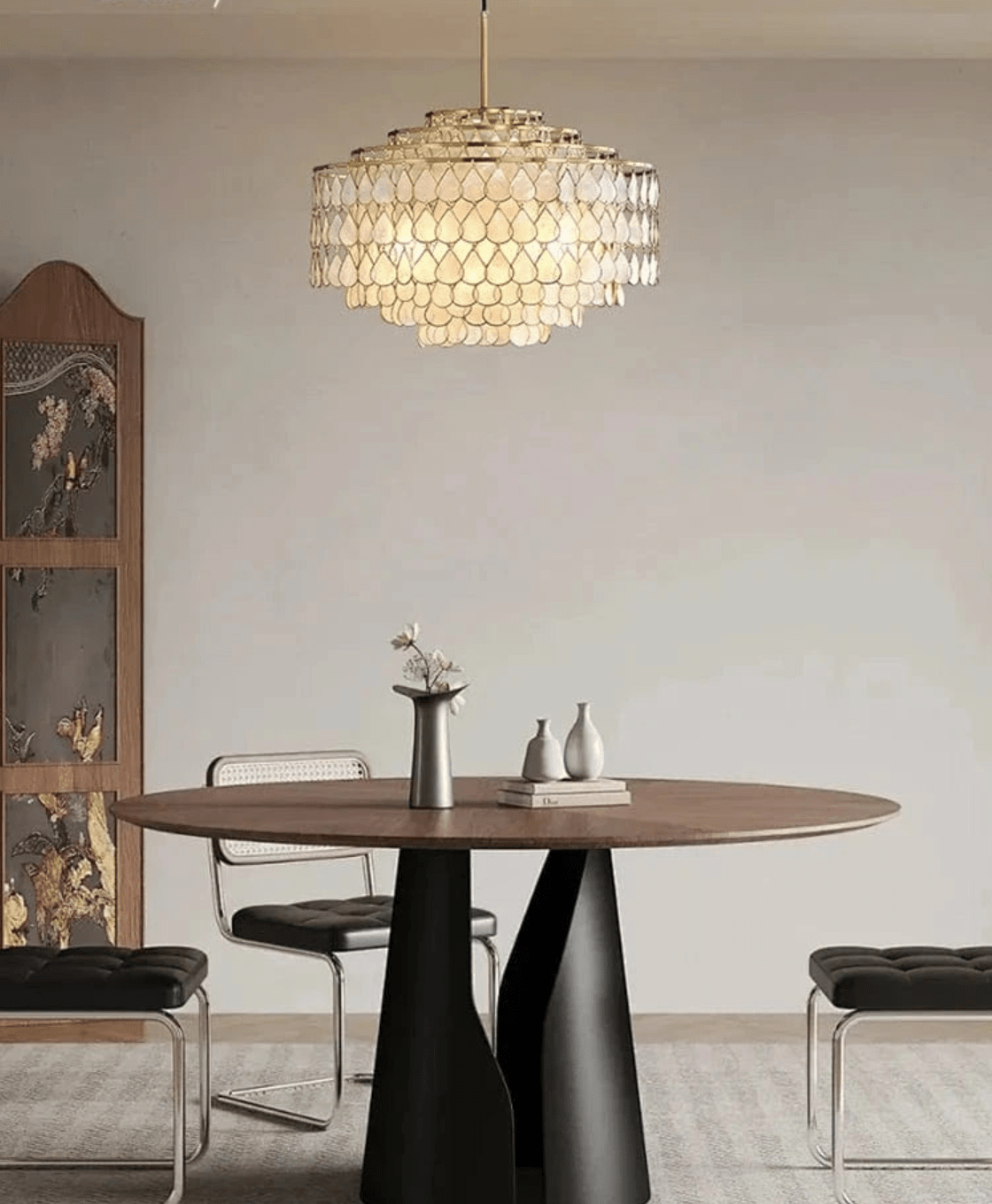 Lustre doré coquillage