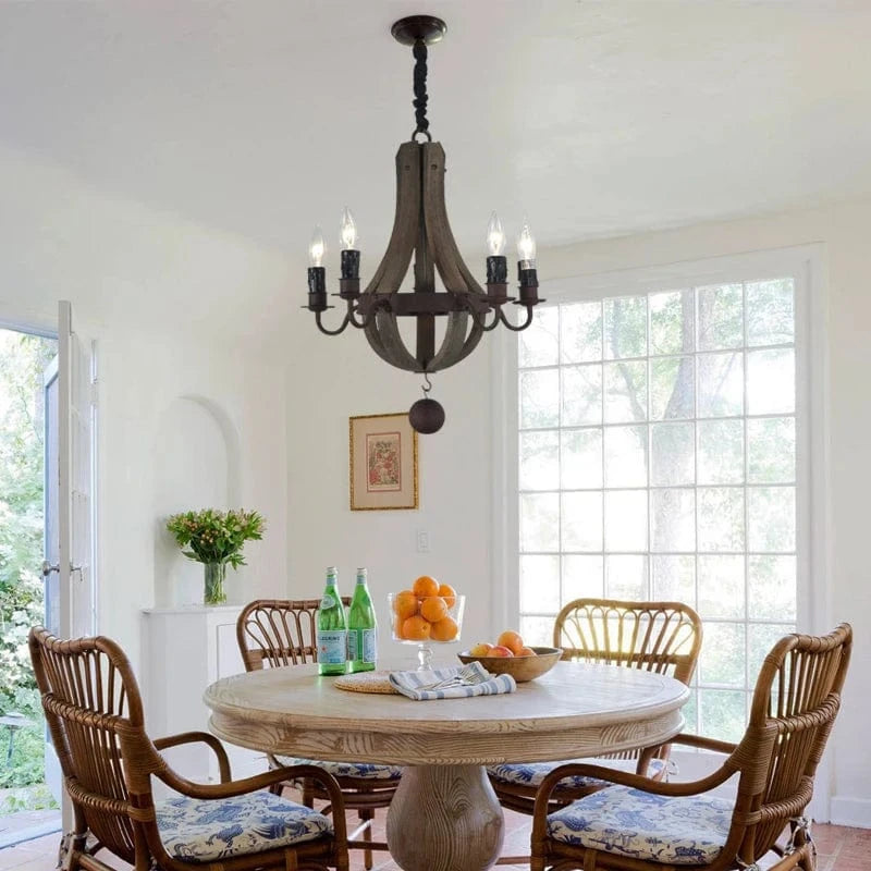 Lustre en bois chandelier