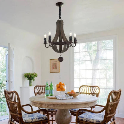Lustre en bois chandelier