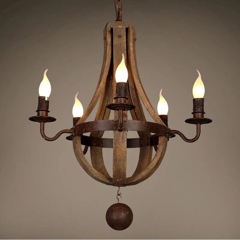 Lustre en bois chandelier