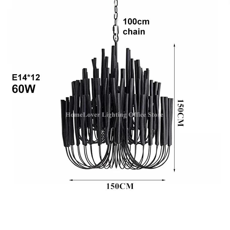 B Dia150CM / 110-240V / 3 color light Lustre en bois style bohème chic