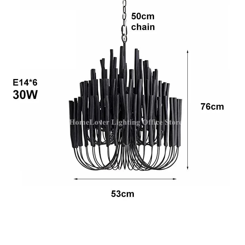 B Dia53CM / 110-240V / 3 color light Lustre en bois style bohème chic