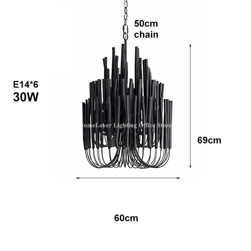 B Dia60CM / 110-240V / 3 color light Lustre en bois style bohème chic