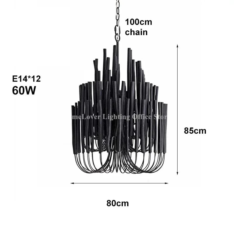 B Dia80CM / 110-240V / 3 color light Lustre en bois style bohème chic