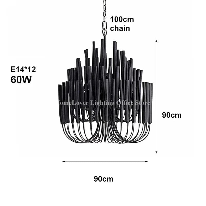 B Dia90CM / 110-240V / 3 color light Lustre en bois style bohème chic
