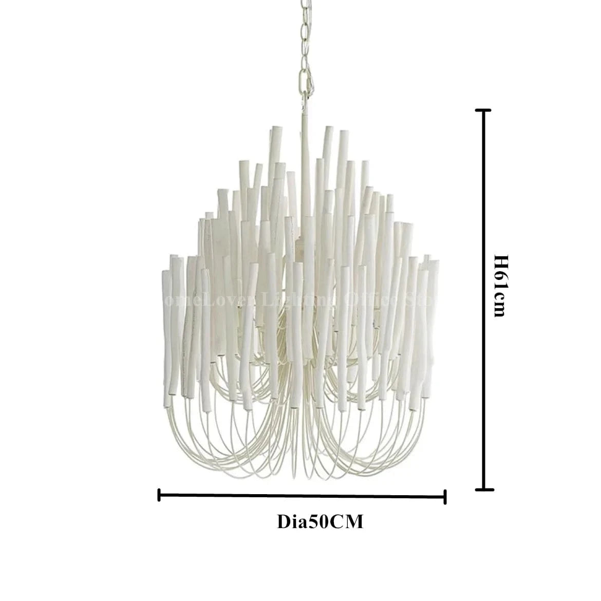 C Dia53CM / 110-240V / Cold White Lustre en bois style bohème chic