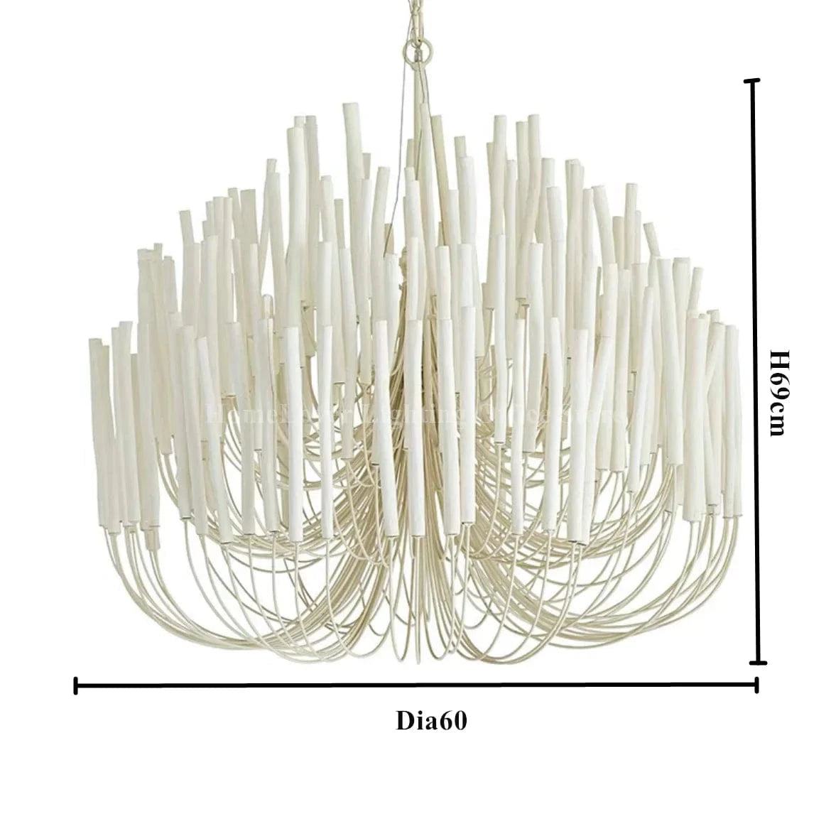 C Dia60CM / 110-240V / Cold White Lustre en bois style bohème chic