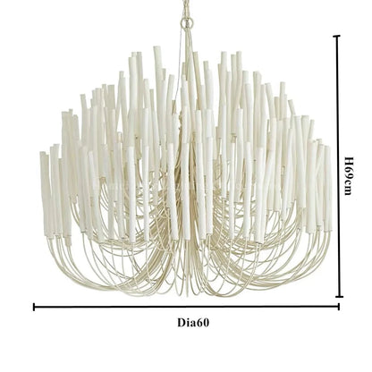 C Dia60CM / 110-240V / Cold White Lustre en bois style bohème chic