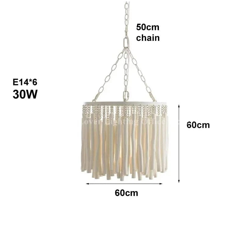D Dia60CM / 110-240V / 3 color light Lustre en bois style bohème chic